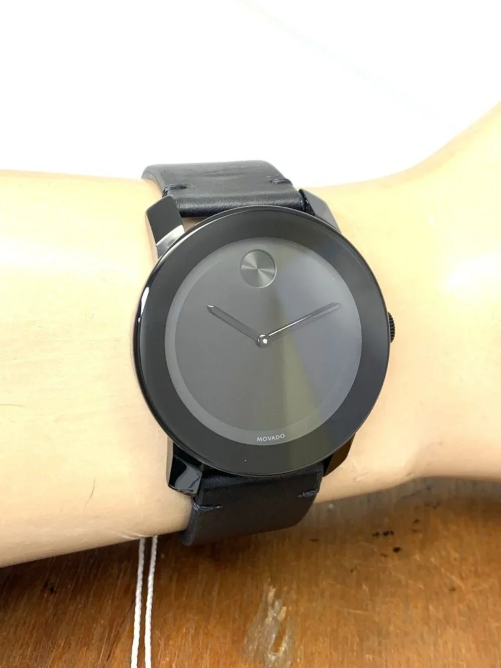 Movado Men's Watch 3600306 Bold Swiss Quartz Black Dial Leather Strap 42mm